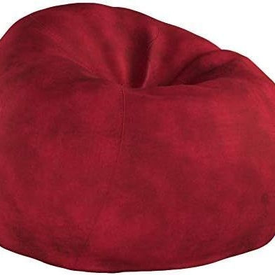 5-Foot Comfortable High-Density Shredded Foam Bean Bag Chair for Kids and Adults, with Removable Microsuede Cover, Ideal Reading and Bedroom Floor Lounge, Chinese Red Hallohomie