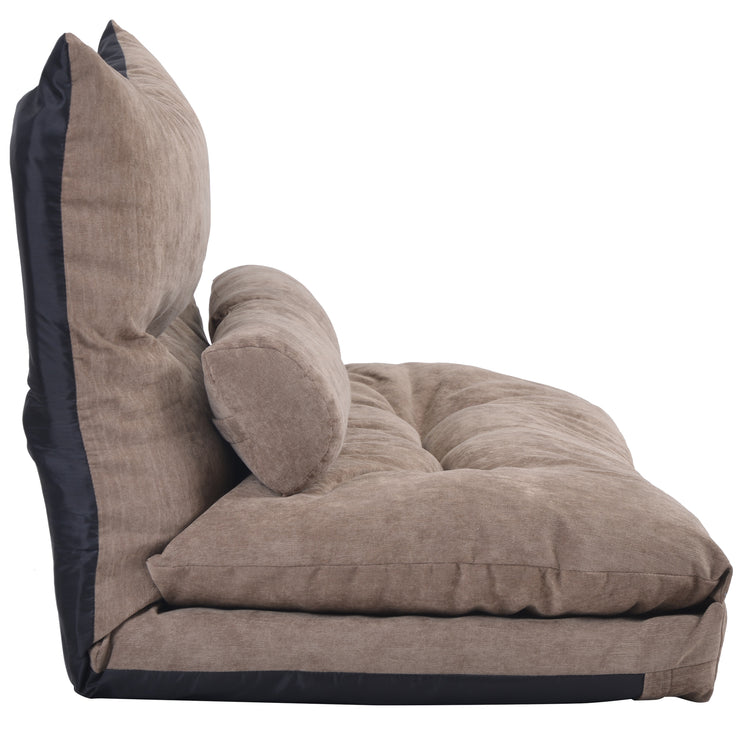 Orisfur. Lazy Sofa Adjustable Folding Futon Sofa Video Gaming Sofa with Two Pillows Hallohomie