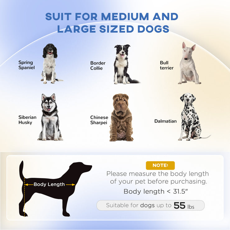 PawHut 38" Dog Sofa for Medium Large Dogs, Dog Couch with Removable Cushion, Washable Cover, Anti-slip Feet for Dogs Up to 55 lbs, Gray Hallohomie