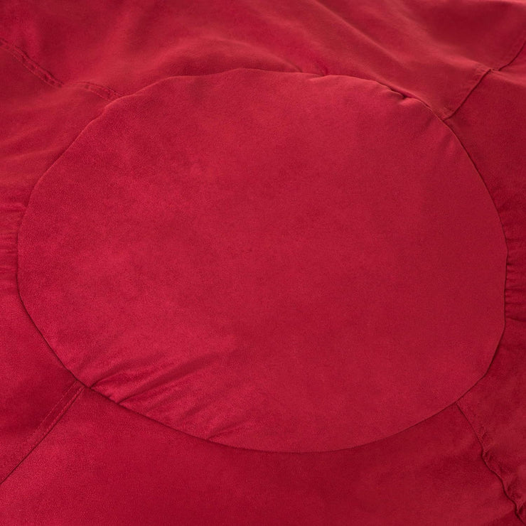 5-Foot Comfortable High-Density Shredded Foam Bean Bag Chair for Kids and Adults, with Removable Microsuede Cover, Ideal Reading and Bedroom Floor Lounge, Chinese Red Hallohomie