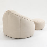Bedding Bean Bag Sofa Chair High Pressure Foam Bean Bag Chair Adult Material with Padded Foam Padding Compressed Bean Bag With Footrest Hallohomie