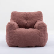 010-Soft Teddy Fabric Tufted Foam Bean Bag Chair With Teddy Fabric Bean Paste Red Hallohomie