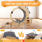 Cat Wheel 4-in-1 Cat Exercise Wheel,Upgraded Cat Wheel Exerciser for Indoor Cats,Large Cat Treadmill,Cat Running Wheel with Silent Wheel,Cat Walking Wheel Cat Furniture Cat Toys Hallohomie