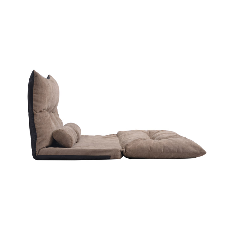 Orisfur. Lazy Sofa Adjustable Folding Futon Sofa Video Gaming Sofa with Two Pillows Hallohomie
