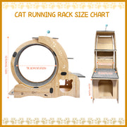 Cat Wheel 4-in-1 Cat Exercise Wheel,Upgraded Cat Wheel Exerciser for Indoor Cats,Large Cat Treadmill,Cat Running Wheel with Silent Wheel,Cat Walking Wheel Cat Furniture Cat Toys Hallohomie