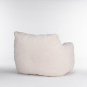 010-Soft Teddy Fabric Tufted Foam Bean Bag Chair With Teddy Fabric Ivory White Hallohomie