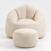 Bedding Bean Bag Sofa Chair High Pressure Foam Bean Bag Chair Adult Material with Padded Foam Padding Compressed Bean Bag With Footrest Hallohomie