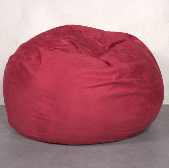 5-Foot Comfortable High-Density Shredded Foam Bean Bag Chair for Kids and Adults, with Removable Microsuede Cover, Ideal Reading and Bedroom Floor Lounge, Chinese Red Hallohomie