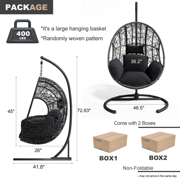 New Comming Outdoor Indoor PE wicker Swing Egg Chair Gray Color Hallohomie