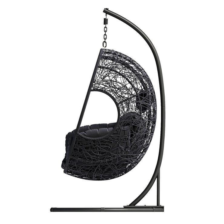 New Comming Outdoor Indoor PE wicker Swing Egg Chair Gray Color Hallohomie