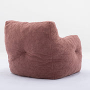 010-Soft Teddy Fabric Tufted Foam Bean Bag Chair With Teddy Fabric Bean Paste Red Hallohomie