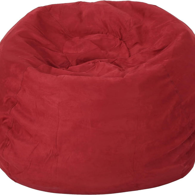 5-Foot Comfortable High-Density Shredded Foam Bean Bag Chair for Kids and Adults, with Removable Microsuede Cover, Ideal Reading and Bedroom Floor Lounge, Chinese Red Hallohomie
