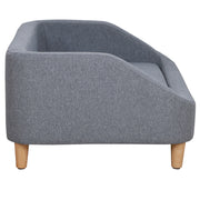 PawHut 38" Dog Sofa for Medium Large Dogs, Dog Couch with Removable Cushion, Washable Cover, Anti-slip Feet for Dogs Up to 55 lbs, Gray Hallohomie