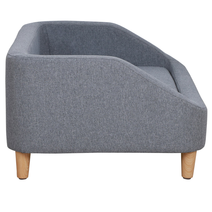 PawHut 38" Dog Sofa for Medium Large Dogs, Dog Couch with Removable Cushion, Washable Cover, Anti-slip Feet for Dogs Up to 55 lbs, Gray Hallohomie