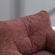 010-Soft Teddy Fabric Tufted Foam Bean Bag Chair With Teddy Fabric Bean Paste Red Hallohomie