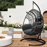 New Comming Outdoor Indoor PE wicker Swing Egg Chair Gray Color Hallohomie