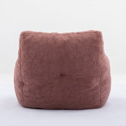 010-Soft Teddy Fabric Tufted Foam Bean Bag Chair With Teddy Fabric Bean Paste Red Hallohomie