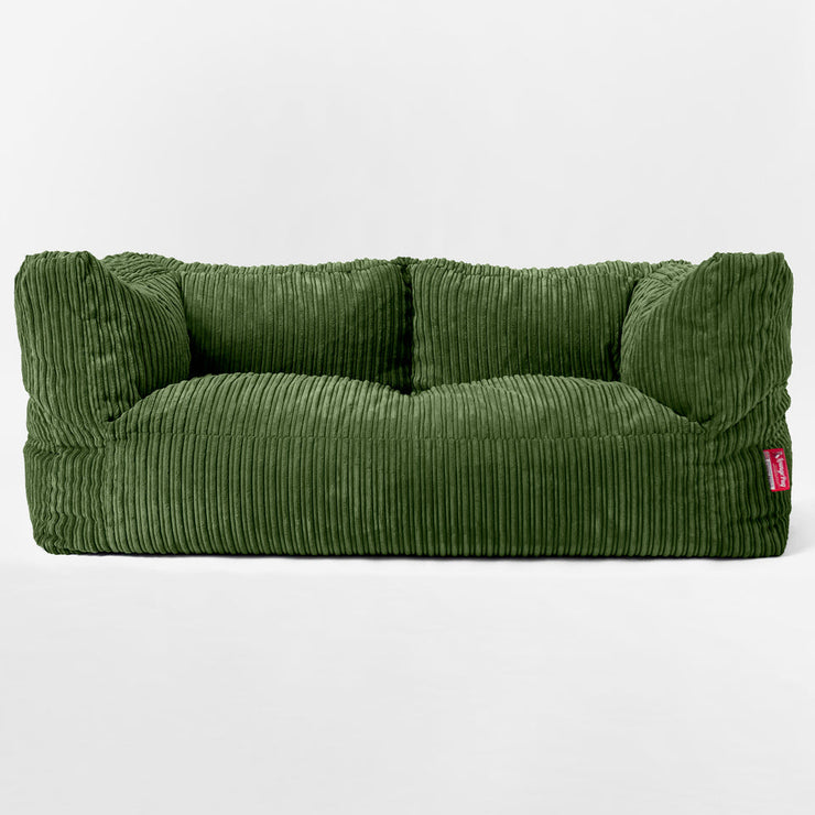 The Albert Sofa Bean Bag Cord Forest Green Hallohomie