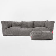 The Albert Sofa Bean Bag Cord Graphite Grey Hallohomie