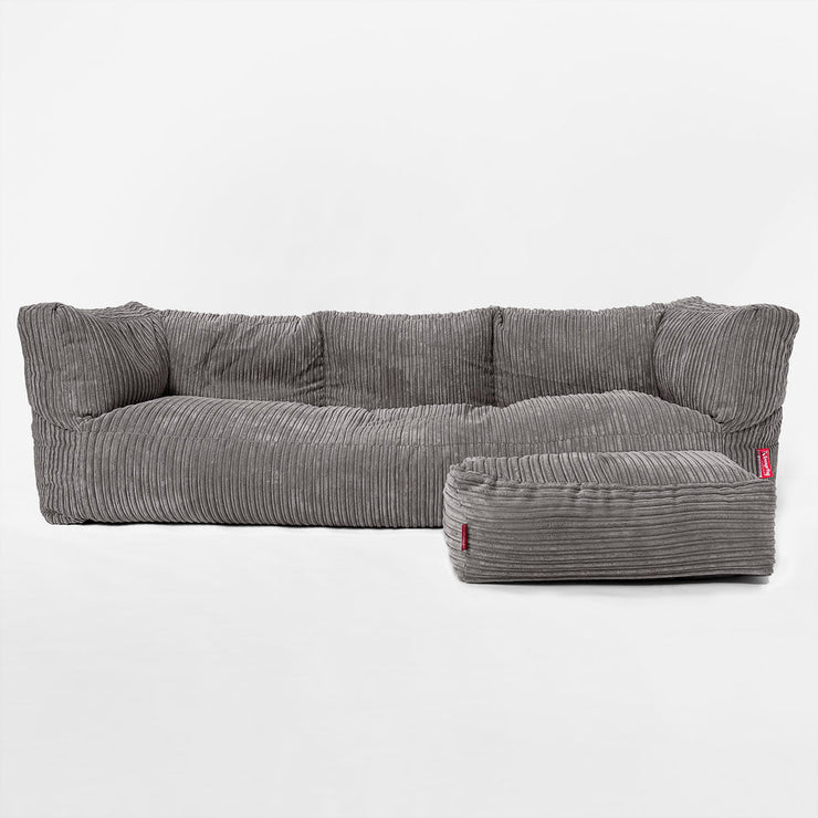 The Albert Sofa Bean Bag Cord Graphite Grey Hallohomie